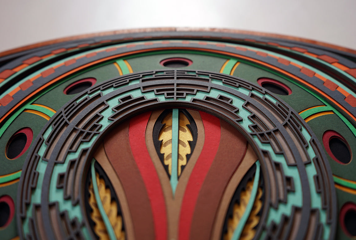 Colored paper layered art