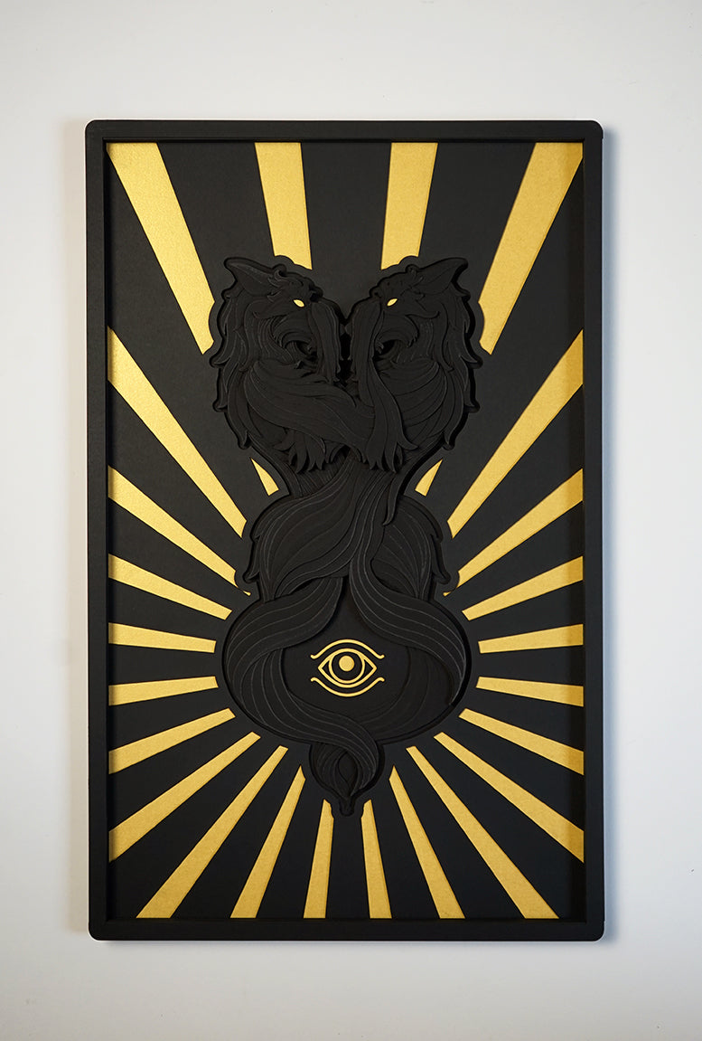 Recognition (deep black edt) - layered paper cut art