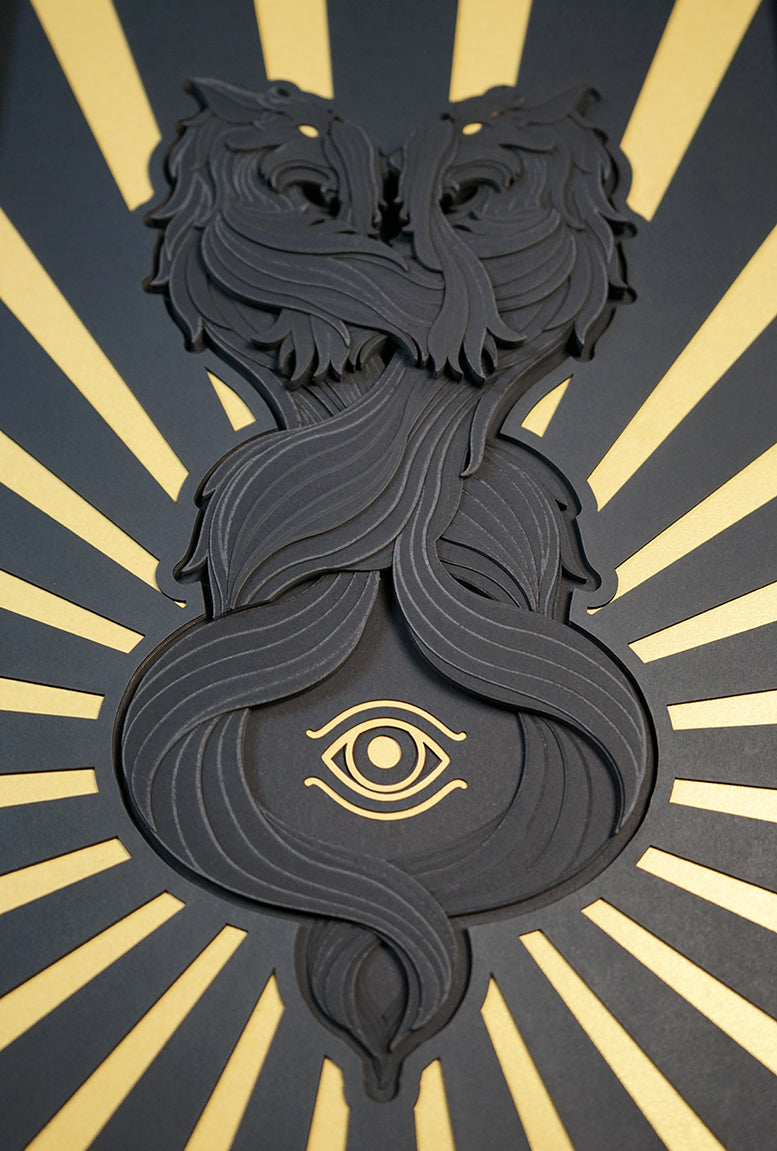 Recognition (deep black edt) - layered paper cut art