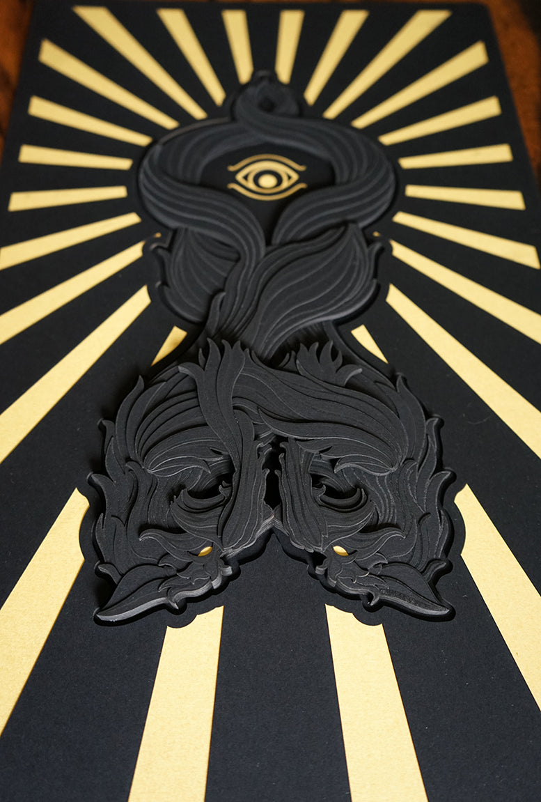 Recognition (deep black edt) - layered paper cut art