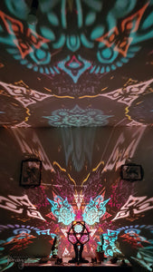 pranaya design and y0y0art's geometric wooden shadow lamp