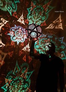 pranaya design creator with the captivating colorful fractal reflective kaleidoscope shadow lamp