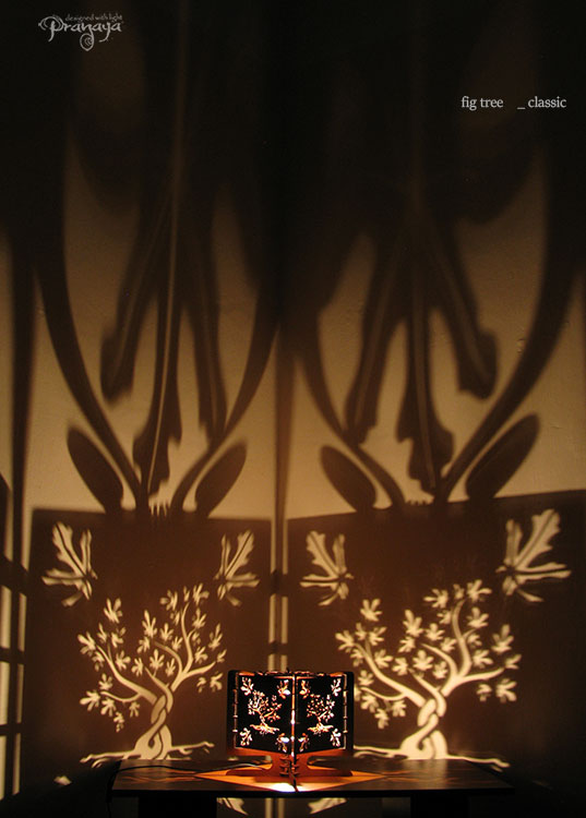 pranaya design wooden decorative small fig tree of life shadow lamp