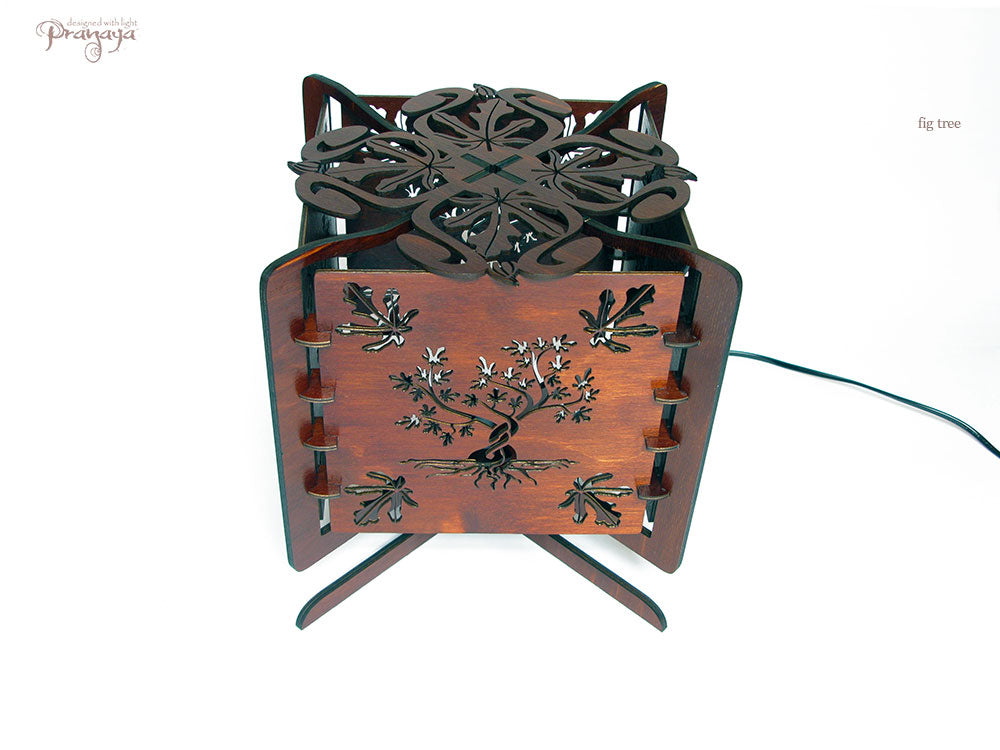 pranaya design wooden decorative small fig tree of life shadow lamp