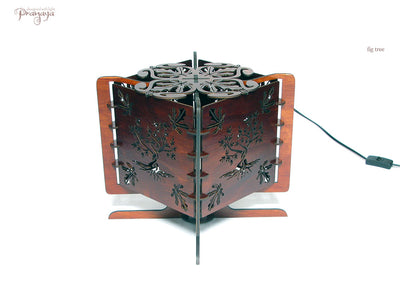 pranaya design wooden decorative small fig tree of life shadow lamp