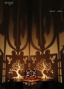 pranaya design wooden decorative tree of life oak shadow lamp