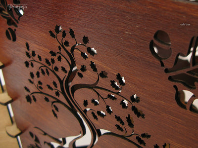 pranaya design wooden decorative tree of life oak shadow lamp