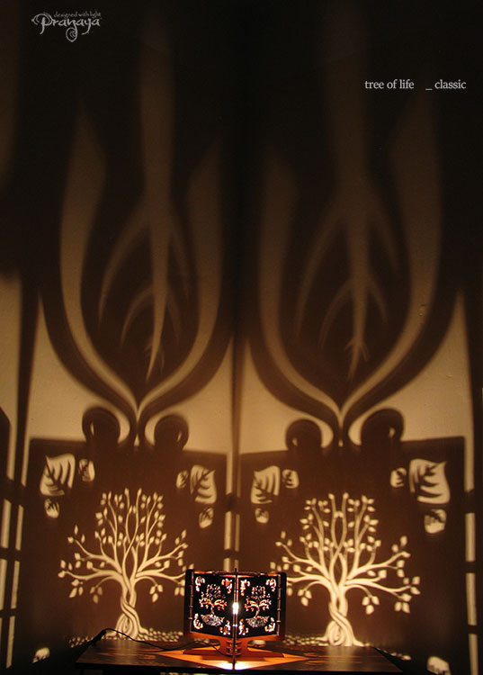 pranaya design decorative wooden tree of life yggdrasil shadow lamp