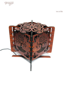 pranaya design decorative wooden tree of life yggdrasil shadow lamp