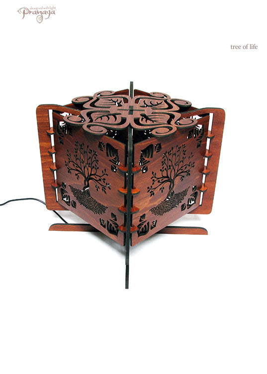 pranaya design decorative wooden tree of life yggdrasil shadow lamp
