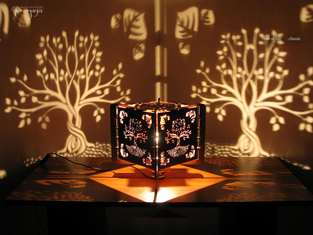 pranaya design decorative wooden tree of life yggdrasil shadow lamp
